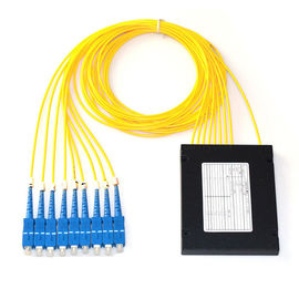 Diseño compacto de la fibra óptica del ABS del PLC del conector encajonado del divisor 1x8 2.0m m Sc/Upc