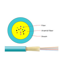 El cable de fibra óptica interior azul, 10G 8 con varios modos de funcionamiento quita el corazón a la fibra CableGJFJV