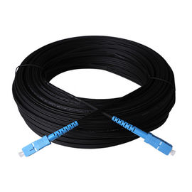 Cable de descenso al aire libre del negro G657A1 Ftth del cordón de remiendo de la fibra óptica del solo modo