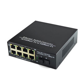 1 rendimiento del medios convertidor de Gigabit Ethernet de la fibra del puerto de Fiber+8 Rj45 alto